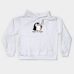 fight or flight - Fearless Penguin Kids Hoodie